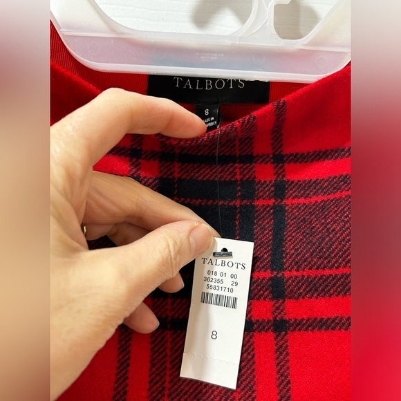 NWT Talbots Sz 8 Fireplace Plaid A-Line Wool Blend Skirt Academia Buffalo Check - Picture 3 of 8